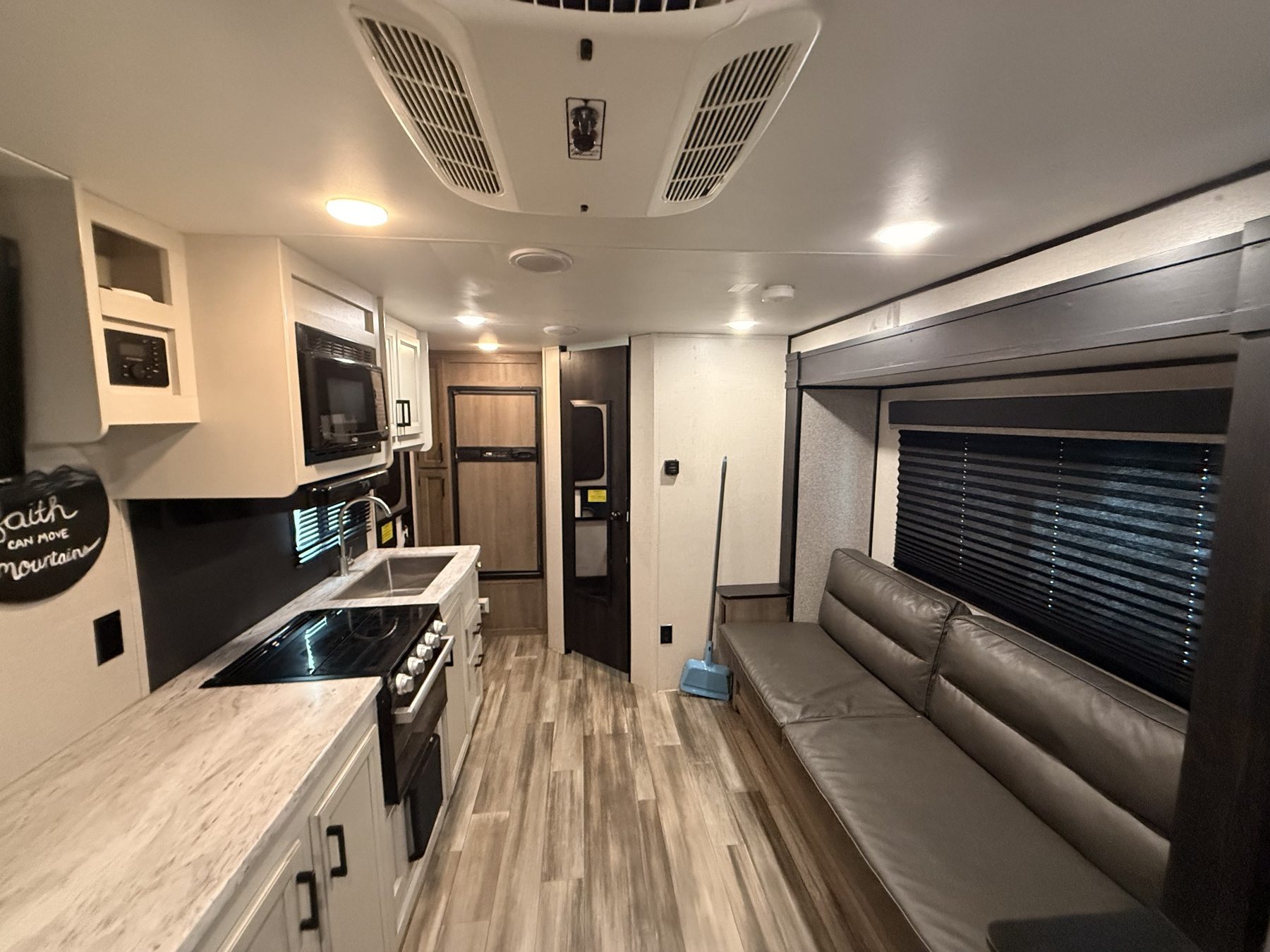 RV interior with sofa